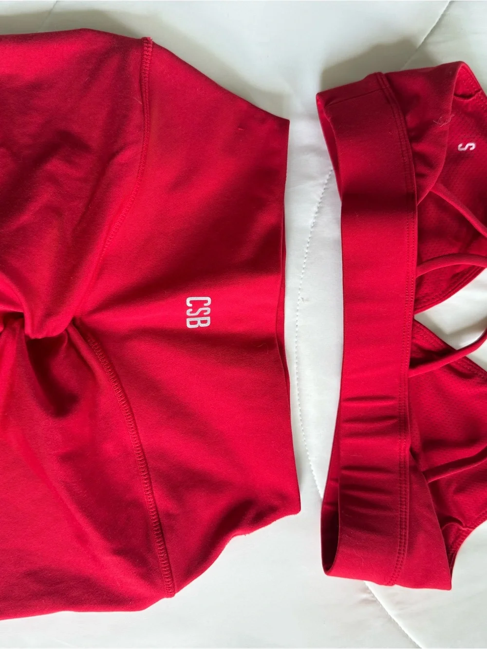 Crop Shop Boutique Red Strappy Bralette and Matching Leggings - Picture 4 of 4